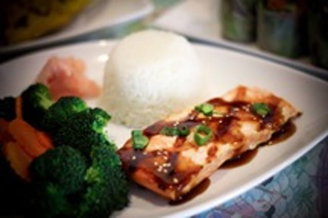 Salmon teriyaki.