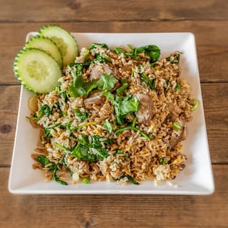 Garlic Spinach Fried Rice